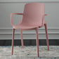 Modern Plastic Home Arm Chair Matte Finish Solid Back Dining Chair Pink 1 Piece Clearhalo 'Dining Chairs' 'Dining Tables & Seating' 'dining_chair' 'furn' 'furn_dining_chair' 'Furniture' 'furniture_dining_chair' 'Kitchen & Dining Furniture' 4731652