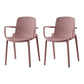 Modern Plastic Home Arm Chair Matte Finish Solid Back Dining Chair Pink 2 Piece Set Clearhalo 'Dining Chairs' 'Dining Tables & Seating' 'dining_chair' 'furn' 'furn_dining_chair' 'Furniture' 'furniture_dining_chair' 'Kitchen & Dining Furniture' 4731654