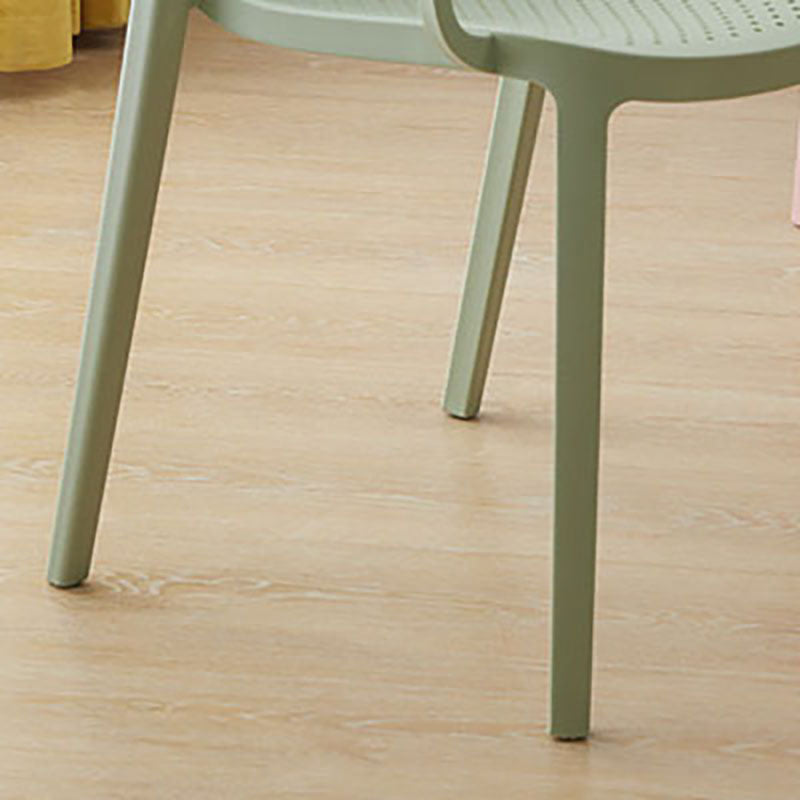 Modern Plastic Home Arm Chair Matte Finish Solid Back Dining Chair Clearhalo 'Dining Chairs' 'Dining Tables & Seating' 'dining_chair' 'furn' 'furn_dining_chair' 'Furniture' 'furniture_dining_chair' 'Kitchen & Dining Furniture' 4731655