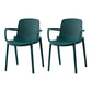 Modern Plastic Home Arm Chair Matte Finish Solid Back Dining Chair Peacock Blue 2 Piece Set Clearhalo 'Dining Chairs' 'Dining Tables & Seating' 'dining_chair' 'furn' 'furn_dining_chair' 'Furniture' 'furniture_dining_chair' 'Kitchen & Dining Furniture' 4731659