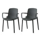 Modern Plastic Home Arm Chair Matte Finish Solid Back Dining Chair Grey 2 Piece Set Clearhalo 'Dining Chairs' 'Dining Tables & Seating' 'dining_chair' 'furn' 'furn_dining_chair' 'Furniture' 'furniture_dining_chair' 'Kitchen & Dining Furniture' 4731667