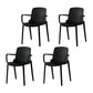 Modern Plastic Home Arm Chair Matte Finish Solid Back Dining Chair Black 4 Piece Set Clearhalo 'Dining Chairs' 'Dining Tables & Seating' 'dining_chair' 'furn' 'furn_dining_chair' 'Furniture' 'furniture_dining_chair' 'Kitchen & Dining Furniture' 4731671