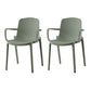 Modern Plastic Home Arm Chair Matte Finish Solid Back Dining Chair Green 2 Piece Set Clearhalo 'Dining Chairs' 'Dining Tables & Seating' 'dining_chair' 'furn' 'furn_dining_chair' 'Furniture' 'furniture_dining_chair' 'Kitchen & Dining Furniture' 4731673