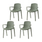 Modern Plastic Home Arm Chair Matte Finish Solid Back Dining Chair Green 4 Piece Set Clearhalo 'Dining Chairs' 'Dining Tables & Seating' 'dining_chair' 'furn' 'furn_dining_chair' 'Furniture' 'furniture_dining_chair' 'Kitchen & Dining Furniture' 4731674