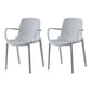 Modern Plastic Home Arm Chair Matte Finish Solid Back Dining Chair White 2 Piece Set Clearhalo 'Dining Chairs' 'Dining Tables & Seating' 'dining_chair' 'furn' 'furn_dining_chair' 'Furniture' 'furniture_dining_chair' 'Kitchen & Dining Furniture' 4731676
