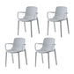Modern Plastic Home Arm Chair Matte Finish Solid Back Dining Chair White 4 Piece Set Clearhalo 'Dining Chairs' 'Dining Tables & Seating' 'dining_chair' 'furn' 'furn_dining_chair' 'Furniture' 'furniture_dining_chair' 'Kitchen & Dining Furniture' 4731677