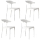 Contemporary Style Stackable Chairs Dining Armless Chairs with Plastic Legs White 4 Piece Set Clearhalo 'Dining Chairs' 'Dining Tables & Seating' 'dining_chair' 'furn' 'furn_dining_chair' 'Furniture' 'furniture_dining_chair' 'Kitchen & Dining Furniture' 4731680