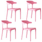 Contemporary Style Stackable Chairs Dining Armless Chairs with Plastic Legs Pink 4 Piece Set Clearhalo 'Dining Chairs' 'Dining Tables & Seating' 'dining_chair' 'furn' 'furn_dining_chair' 'Furniture' 'furniture_dining_chair' 'Kitchen & Dining Furniture' 4731682
