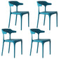 Contemporary Style Stackable Chairs Dining Armless Chairs with Plastic Legs Blue 4 Piece Set Clearhalo 'Dining Chairs' 'Dining Tables & Seating' 'dining_chair' 'furn' 'furn_dining_chair' 'Furniture' 'furniture_dining_chair' 'Kitchen & Dining Furniture' 4731686
