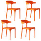 Contemporary Style Stackable Chairs Dining Armless Chairs with Plastic Legs Orange 4 Piece Set Clearhalo 'Dining Chairs' 'Dining Tables & Seating' 'dining_chair' 'furn' 'furn_dining_chair' 'Furniture' 'furniture_dining_chair' 'Kitchen & Dining Furniture' 4731687