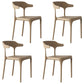 Contemporary Style Stackable Chairs Dining Armless Chairs with Plastic Legs Coffee 4 Piece Set Clearhalo 'Dining Chairs' 'Dining Tables & Seating' 'dining_chair' 'furn' 'furn_dining_chair' 'Furniture' 'furniture_dining_chair' 'Kitchen & Dining Furniture' 4731690