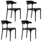 Contemporary Style Stackable Chairs Dining Armless Chairs with Plastic Legs Black 4 Piece Set Clearhalo 'Dining Chairs' 'Dining Tables & Seating' 'dining_chair' 'furn' 'furn_dining_chair' 'Furniture' 'furniture_dining_chair' 'Kitchen & Dining Furniture' 4731692