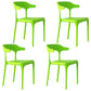 Contemporary Style Stackable Chairs Dining Armless Chairs with Plastic Legs Light Green 4 Piece Set Clearhalo 'Dining Chairs' 'Dining Tables & Seating' 'dining_chair' 'furn' 'furn_dining_chair' 'Furniture' 'furniture_dining_chair' 'Kitchen & Dining Furniture' 4731699