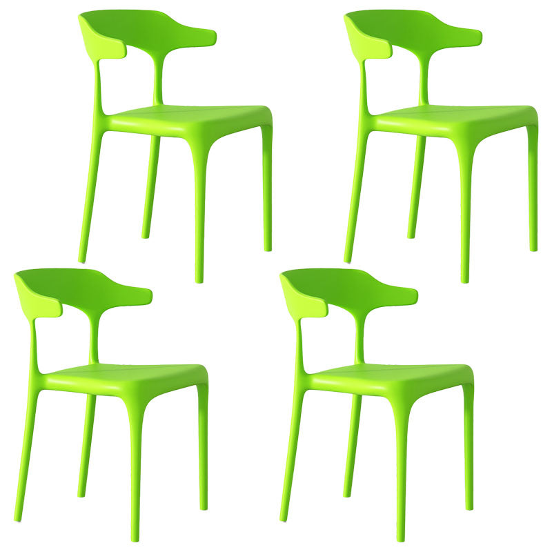 Contemporary Style Stackable Chairs Dining Armless Chairs with Plastic Legs Light Green 4 Piece Set Clearhalo 'Dining Chairs' 'Dining Tables & Seating' 'dining_chair' 'furn' 'furn_dining_chair' 'Furniture' 'furniture_dining_chair' 'Kitchen & Dining Furniture' 4731699