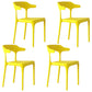 Contemporary Style Stackable Chairs Dining Armless Chairs with Plastic Legs Lemon Yellow 4 Piece Set Clearhalo 'Dining Chairs' 'Dining Tables & Seating' 'dining_chair' 'furn' 'furn_dining_chair' 'Furniture' 'furniture_dining_chair' 'Kitchen & Dining Furniture' 4731701