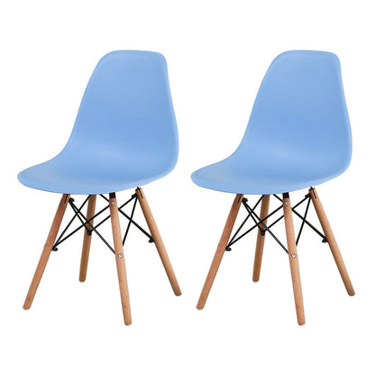 Modern Plastic Home Side Chair Matte Finish Solid Back Dining Chair Blue Set of 2 Clearhalo 'Dining Chairs' 'Dining Tables & Seating' 'dining_chair' 'Furniture' 'furniture_dining_chair' 'Kitchen & Dining Furniture' 4731707