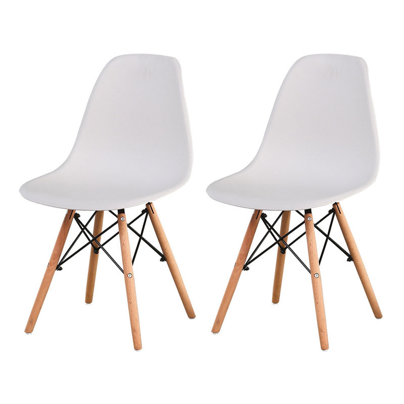 Modern Plastic Home Side Chair Matte Finish Solid Back Dining Chair White Set of 2 Clearhalo 'Dining Chairs' 'Dining Tables & Seating' 'dining_chair' 'Furniture' 'furniture_dining_chair' 'Kitchen & Dining Furniture' 4731709