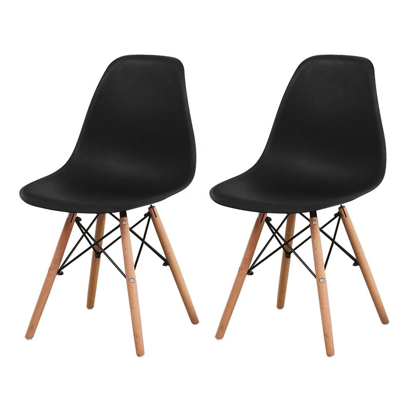 Modern Plastic Home Side Chair Matte Finish Solid Back Dining Chair Black Set of 2 Clearhalo 'Dining Chairs' 'Dining Tables & Seating' 'dining_chair' 'Furniture' 'furniture_dining_chair' 'Kitchen & Dining Furniture' 4731713