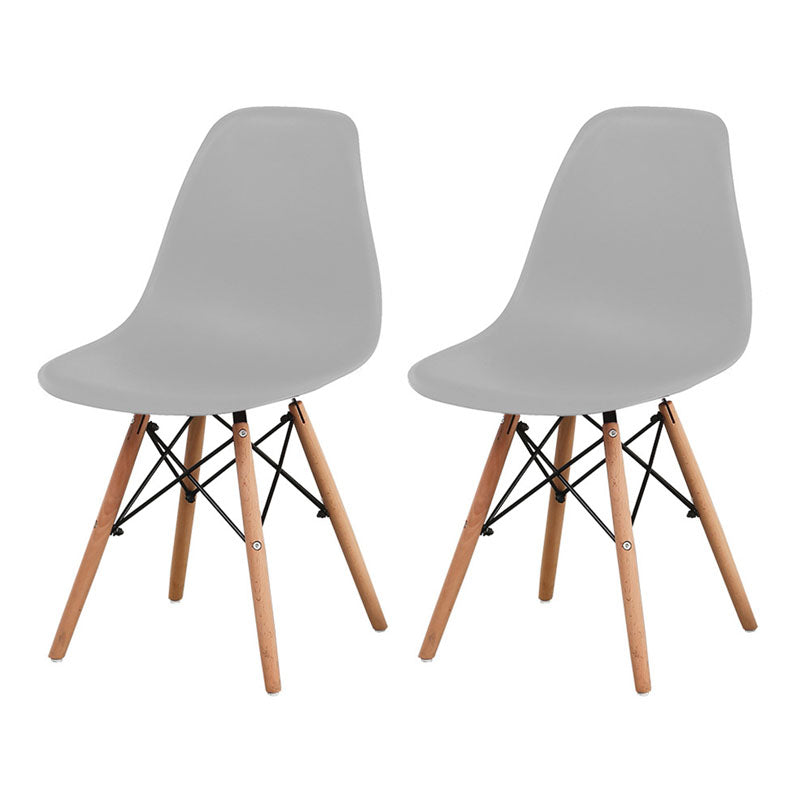 Modern Plastic Home Side Chair Matte Finish Solid Back Dining Chair Grey Set of 2 Clearhalo 'Dining Chairs' 'Dining Tables & Seating' 'dining_chair' 'Furniture' 'furniture_dining_chair' 'Kitchen & Dining Furniture' 4731715
