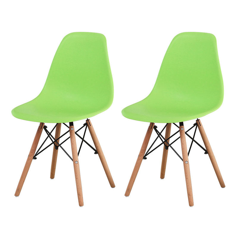 Modern Plastic Home Side Chair Matte Finish Solid Back Dining Chair Green Set of 2 Clearhalo 'Dining Chairs' 'Dining Tables & Seating' 'dining_chair' 'Furniture' 'furniture_dining_chair' 'Kitchen & Dining Furniture' 4731717