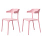 Modern Plastic Home Arm Chair Matte Finish Open Dining Chair Pink 2 Piece Set Clearhalo 'Dining Chairs' 'Dining Tables & Seating' 'dining_chair' 'furn' 'furn_dining_chair' 'Furniture' 'furniture_dining_chair' 'Kitchen & Dining Furniture' 4731726
