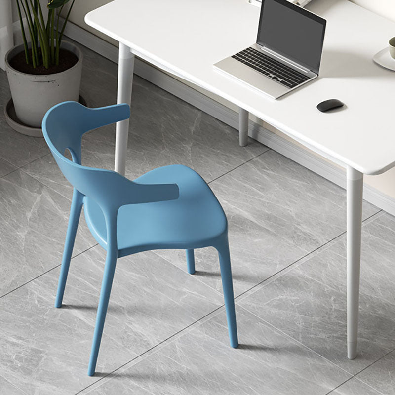 Modern Plastic Home Arm Chair Matte Finish Open Dining Chair Clearhalo 'Dining Chairs' 'Dining Tables & Seating' 'dining_chair' 'furn' 'furn_dining_chair' 'Furniture' 'furniture_dining_chair' 'Kitchen & Dining Furniture' 4731731