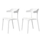Modern Plastic Home Arm Chair Matte Finish Open Dining Chair White 2 Piece Set Clearhalo 'Dining Chairs' 'Dining Tables & Seating' 'dining_chair' 'furn' 'furn_dining_chair' 'Furniture' 'furniture_dining_chair' 'Kitchen & Dining Furniture' 4731732
