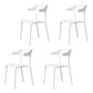 Modern Plastic Home Arm Chair Matte Finish Open Dining Chair White 4 Piece Set Clearhalo 'Dining Chairs' 'Dining Tables & Seating' 'dining_chair' 'furn' 'furn_dining_chair' 'Furniture' 'furniture_dining_chair' 'Kitchen & Dining Furniture' 4731734