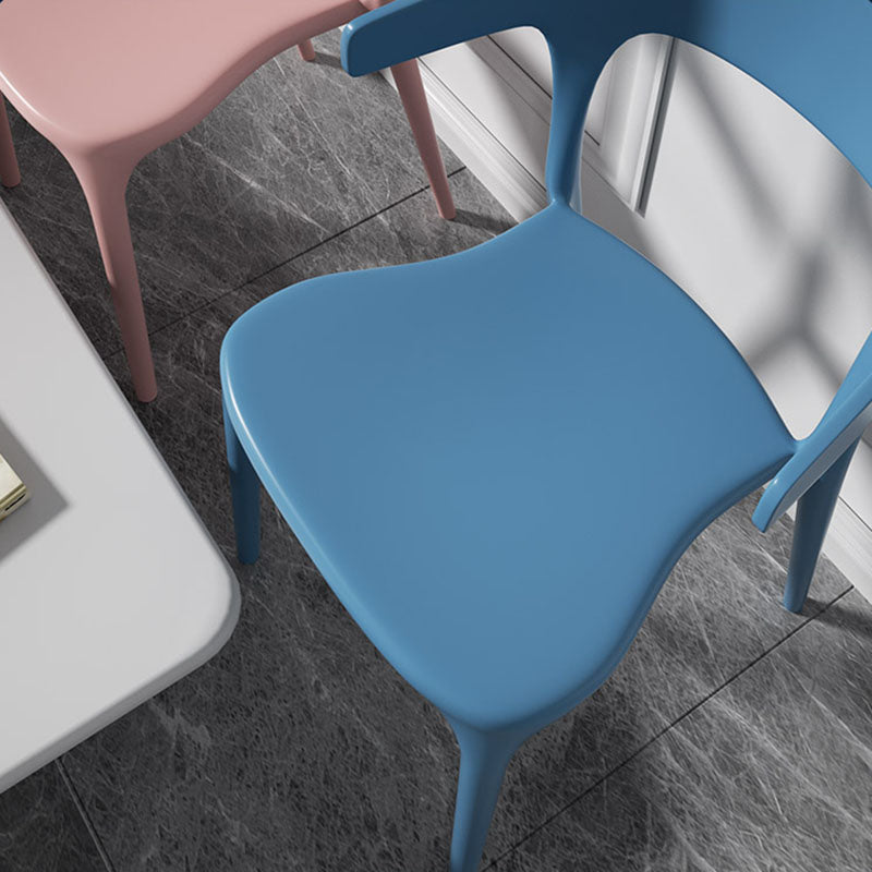 Modern Plastic Home Arm Chair Matte Finish Open Dining Chair Clearhalo 'Dining Chairs' 'Dining Tables & Seating' 'dining_chair' 'furn' 'furn_dining_chair' 'Furniture' 'furniture_dining_chair' 'Kitchen & Dining Furniture' 4731739