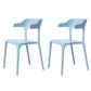 Modern Plastic Home Arm Chair Matte Finish Open Dining Chair Sky Blue 2 Piece Set Clearhalo 'Dining Chairs' 'Dining Tables & Seating' 'dining_chair' 'furn' 'furn_dining_chair' 'Furniture' 'furniture_dining_chair' 'Kitchen & Dining Furniture' 4731743