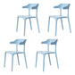 Modern Plastic Home Arm Chair Matte Finish Open Dining Chair Sky Blue 4 Piece Set Clearhalo 'Dining Chairs' 'Dining Tables & Seating' 'dining_chair' 'furn' 'furn_dining_chair' 'Furniture' 'furniture_dining_chair' 'Kitchen & Dining Furniture' 4731744