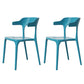 Modern Plastic Home Arm Chair Matte Finish Open Dining Chair Blue 2 Piece Set Clearhalo 'Dining Chairs' 'Dining Tables & Seating' 'dining_chair' 'furn' 'furn_dining_chair' 'Furniture' 'furniture_dining_chair' 'Kitchen & Dining Furniture' 4731752