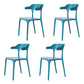 Modern Plastic Home Arm Chair Matte Finish Open Dining Chair Blue 4 Piece Set Clearhalo 'Dining Chairs' 'Dining Tables & Seating' 'dining_chair' 'furn' 'furn_dining_chair' 'Furniture' 'furniture_dining_chair' 'Kitchen & Dining Furniture' 4731753