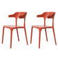 Modern Plastic Home Arm Chair Matte Finish Open Dining Chair Red 2 Piece Set Clearhalo 'Dining Chairs' 'Dining Tables & Seating' 'dining_chair' 'furn' 'furn_dining_chair' 'Furniture' 'furniture_dining_chair' 'Kitchen & Dining Furniture' 4731755