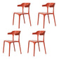 Modern Plastic Home Arm Chair Matte Finish Open Dining Chair Red 4 Piece Set Clearhalo 'Dining Chairs' 'Dining Tables & Seating' 'dining_chair' 'furn' 'furn_dining_chair' 'Furniture' 'furniture_dining_chair' 'Kitchen & Dining Furniture' 4731756