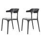 Modern Plastic Home Arm Chair Matte Finish Open Dining Chair Black 2 Piece Set Clearhalo 'Dining Chairs' 'Dining Tables & Seating' 'dining_chair' 'furn' 'furn_dining_chair' 'Furniture' 'furniture_dining_chair' 'Kitchen & Dining Furniture' 4731758