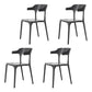 Modern Plastic Home Arm Chair Matte Finish Open Dining Chair Black 4 Piece Set Clearhalo 'Dining Chairs' 'Dining Tables & Seating' 'dining_chair' 'furn' 'furn_dining_chair' 'Furniture' 'furniture_dining_chair' 'Kitchen & Dining Furniture' 4731759