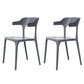 Modern Plastic Home Arm Chair Matte Finish Open Dining Chair Grey 2 Piece Set Clearhalo 'Dining Chairs' 'Dining Tables & Seating' 'dining_chair' 'furn' 'furn_dining_chair' 'Furniture' 'furniture_dining_chair' 'Kitchen & Dining Furniture' 4731761