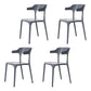 Modern Plastic Home Arm Chair Matte Finish Open Dining Chair Grey 4 Piece Set Clearhalo 'Dining Chairs' 'Dining Tables & Seating' 'dining_chair' 'furn' 'furn_dining_chair' 'Furniture' 'furniture_dining_chair' 'Kitchen & Dining Furniture' 4731762