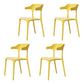 Modern Plastic Home Arm Chair Matte Finish Open Dining Chair Lemon Yellow 4 Piece Set Clearhalo 'Dining Chairs' 'Dining Tables & Seating' 'dining_chair' 'furn' 'furn_dining_chair' 'Furniture' 'furniture_dining_chair' 'Kitchen & Dining Furniture' 4731765