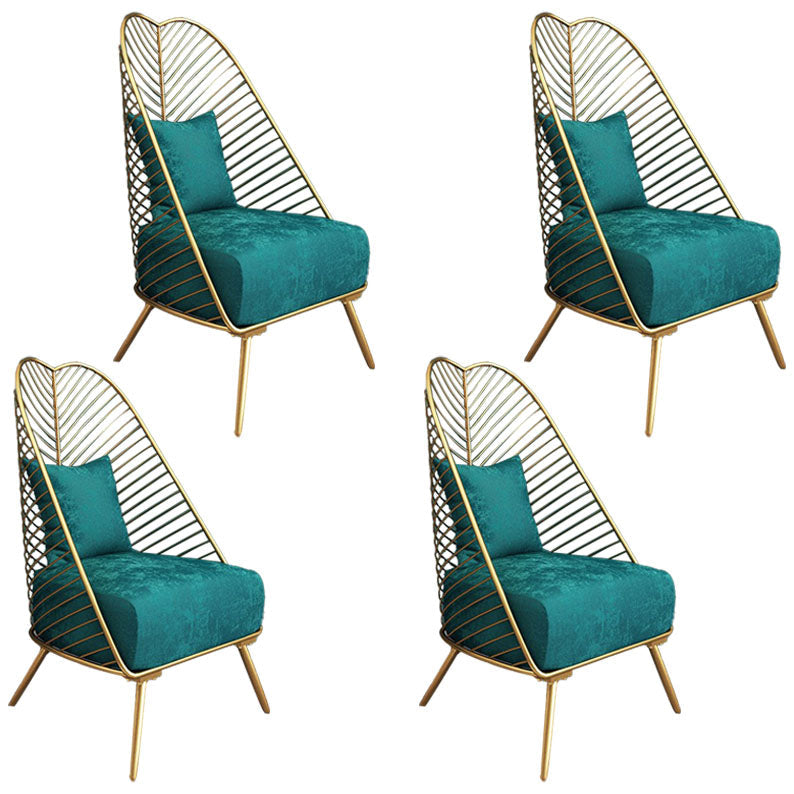Scandinavian Style Upholstered Side Chairs Open Back Side Chair Peacock Blue 4 Piece Set Clearhalo 'Dining Chairs' 'Dining Tables & Seating' 'dining_chair' 'furn' 'furn_dining_chair' 'Furniture' 'furniture_dining_chair' 'Kitchen & Dining Furniture' 4731777