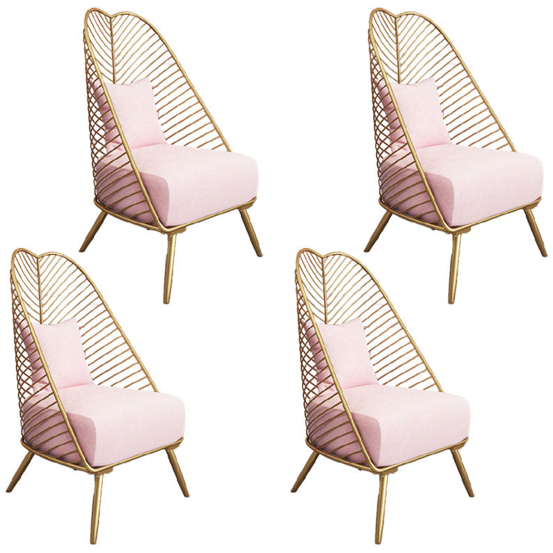 Scandinavian Style Upholstered Side Chairs Open Back Side Chair Pink 4 Piece Set Clearhalo 'Dining Chairs' 'Dining Tables & Seating' 'dining_chair' 'furn' 'furn_dining_chair' 'Furniture' 'furniture_dining_chair' 'Kitchen & Dining Furniture' 4731783