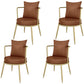 Scandinavian Upholstered Linen Fabric Dining Chair Open Back Side Chair Brown 4 Piece Set Clearhalo 'Dining Chairs' 'Dining Tables & Seating' 'dining_chair' 'furn' 'furn_dining_chair' 'Furniture' 'furniture_dining_chair' 'Kitchen & Dining Furniture' 4731792