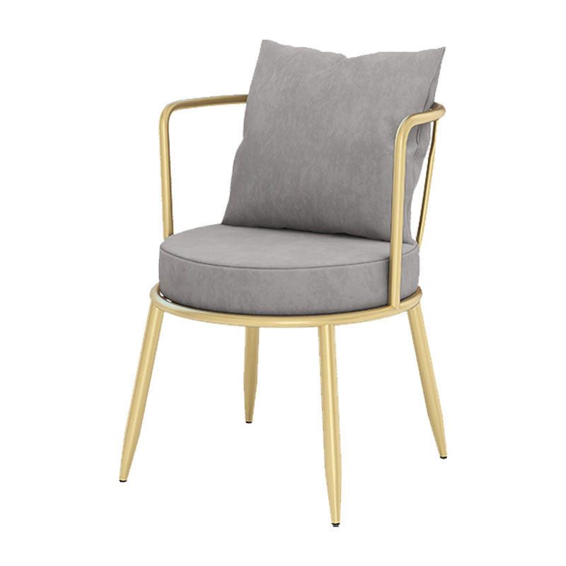 Scandinavian Upholstered Linen Fabric Dining Chair Open Back Side Chair Silver Gray 1 Piece Clearhalo 'Dining Chairs' 'Dining Tables & Seating' 'dining_chair' 'furn' 'furn_dining_chair' 'Furniture' 'furniture_dining_chair' 'Kitchen & Dining Furniture' 4731793
