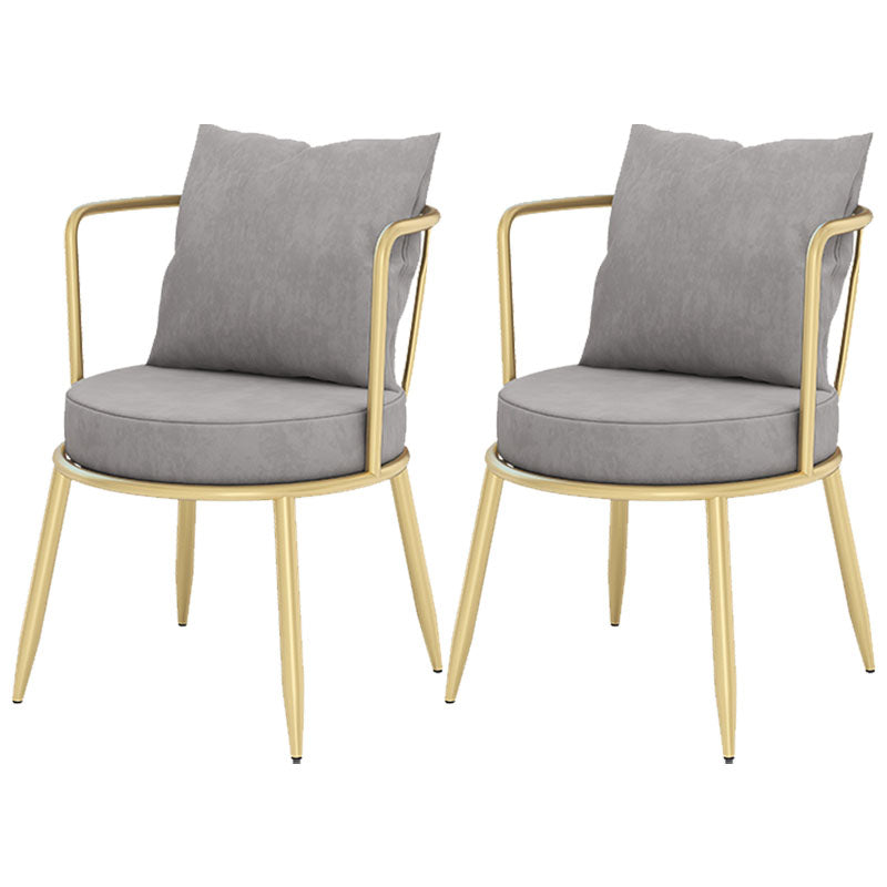 Scandinavian Upholstered Linen Fabric Dining Chair Open Back Side Chair Silver Gray 2 Piece Set Clearhalo 'Dining Chairs' 'Dining Tables & Seating' 'dining_chair' 'furn' 'furn_dining_chair' 'Furniture' 'furniture_dining_chair' 'Kitchen & Dining Furniture' 4731796