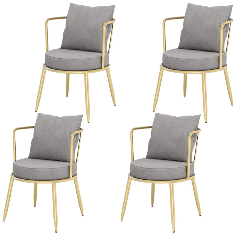Scandinavian Upholstered Linen Fabric Dining Chair Open Back Side Chair Silver Gray 4 Piece Set Clearhalo 'Dining Chairs' 'Dining Tables & Seating' 'dining_chair' 'furn' 'furn_dining_chair' 'Furniture' 'furniture_dining_chair' 'Kitchen & Dining Furniture' 4731797
