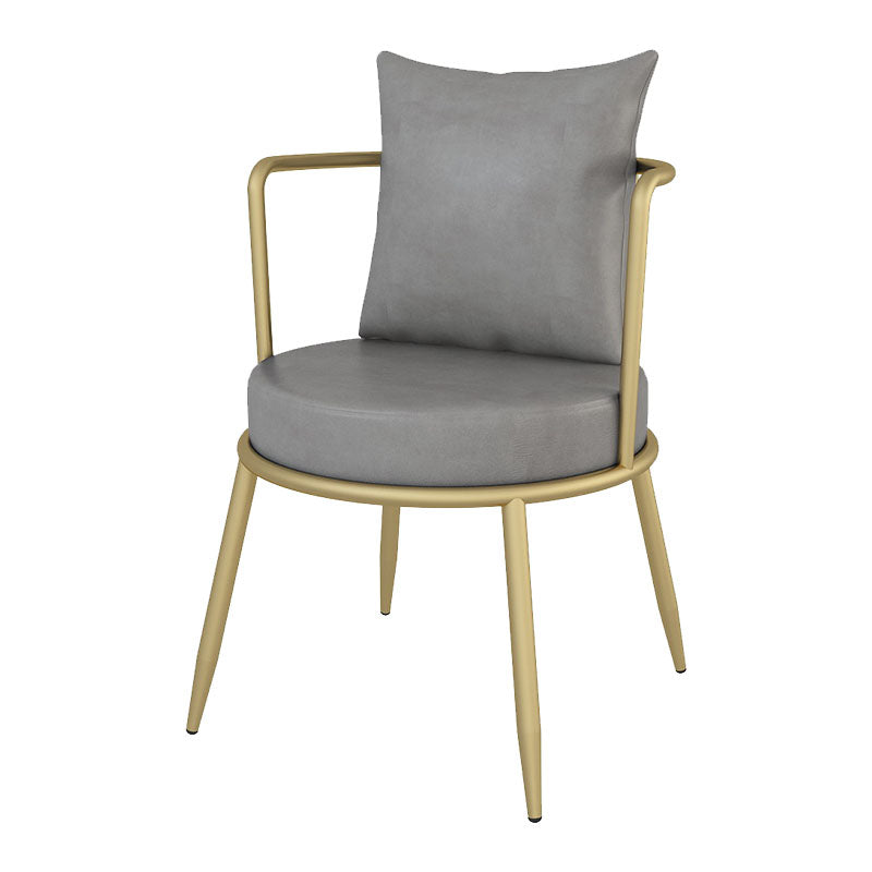 Scandinavian Upholstered Linen Fabric Dining Chair Open Back Side Chair Grey 1 Piece Clearhalo 'Dining Chairs' 'Dining Tables & Seating' 'dining_chair' 'furn' 'furn_dining_chair' 'Furniture' 'furniture_dining_chair' 'Kitchen & Dining Furniture' 4731799