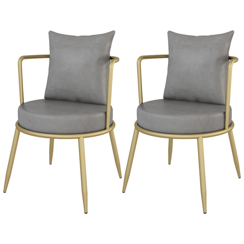 Scandinavian Upholstered Linen Fabric Dining Chair Open Back Side Chair Grey 2 Piece Set Clearhalo 'Dining Chairs' 'Dining Tables & Seating' 'dining_chair' 'furn' 'furn_dining_chair' 'Furniture' 'furniture_dining_chair' 'Kitchen & Dining Furniture' 4731802