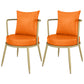 Scandinavian Upholstered Linen Fabric Dining Chair Open Back Side Chair Orange 2 Piece Set Clearhalo 'Dining Chairs' 'Dining Tables & Seating' 'dining_chair' 'furn' 'furn_dining_chair' 'Furniture' 'furniture_dining_chair' 'Kitchen & Dining Furniture' 4731807