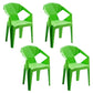 Contemporary Style Stackable Chair Dining Arm Chair with Plastic Legs Green 4 Piece Set Clearhalo 'Dining Chairs' 'Dining Tables & Seating' 'dining_chair' 'furn' 'furn_dining_chair' 'Furniture' 'furniture_dining_chair' 'Kitchen & Dining Furniture' 4731811